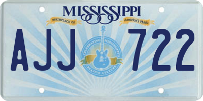 MS license plate AJJ722