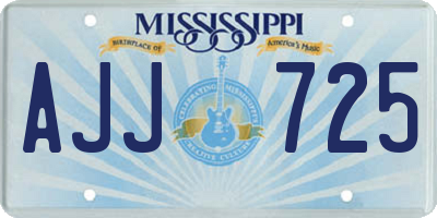 MS license plate AJJ725