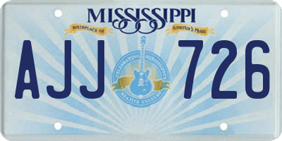 MS license plate AJJ726