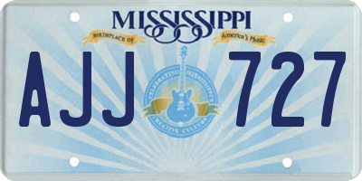 MS license plate AJJ727