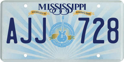 MS license plate AJJ728