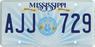 MS license plate AJJ729