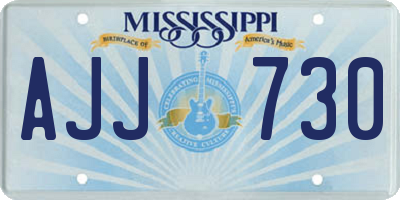 MS license plate AJJ730