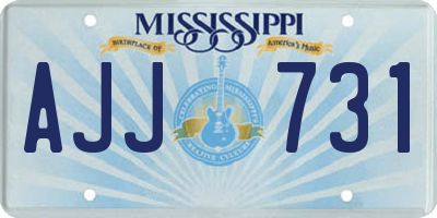 MS license plate AJJ731