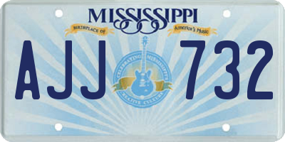 MS license plate AJJ732