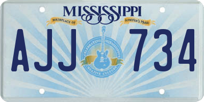 MS license plate AJJ734