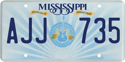 MS license plate AJJ735