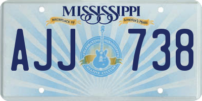 MS license plate AJJ738