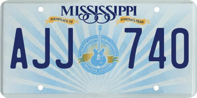 MS license plate AJJ740