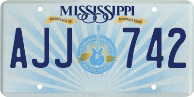 MS license plate AJJ742