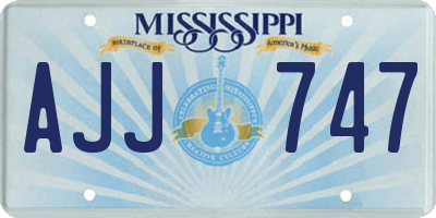 MS license plate AJJ747