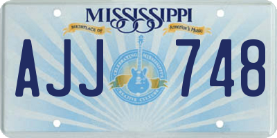 MS license plate AJJ748