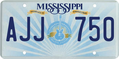 MS license plate AJJ750