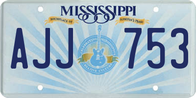 MS license plate AJJ753