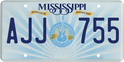 MS license plate AJJ755