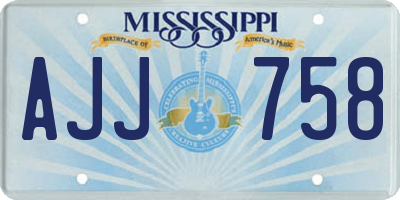 MS license plate AJJ758