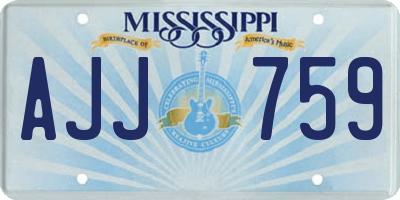 MS license plate AJJ759