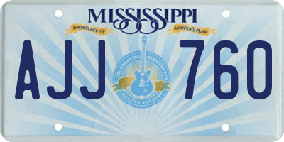 MS license plate AJJ760