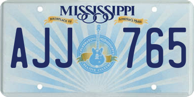 MS license plate AJJ765