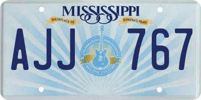 MS license plate AJJ767