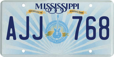 MS license plate AJJ768