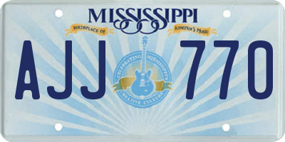 MS license plate AJJ770