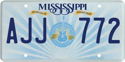 MS license plate AJJ772
