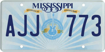 MS license plate AJJ773