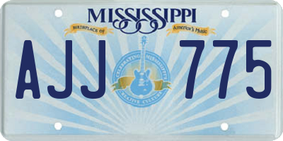 MS license plate AJJ775