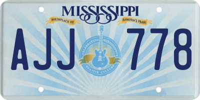 MS license plate AJJ778