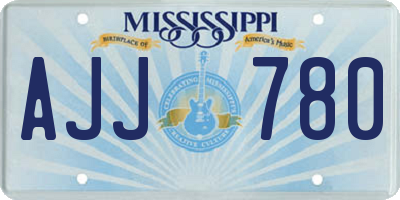 MS license plate AJJ780