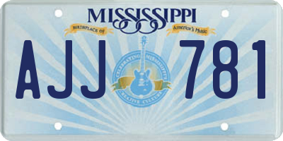 MS license plate AJJ781