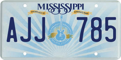 MS license plate AJJ785