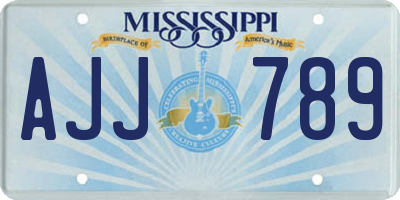MS license plate AJJ789