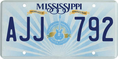 MS license plate AJJ792