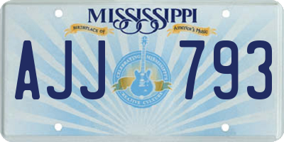MS license plate AJJ793