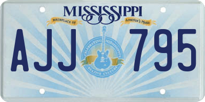 MS license plate AJJ795