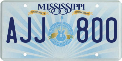 MS license plate AJJ800
