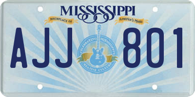 MS license plate AJJ801