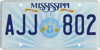 MS license plate AJJ802