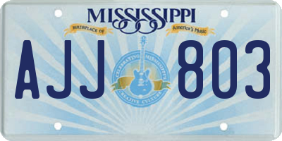 MS license plate AJJ803