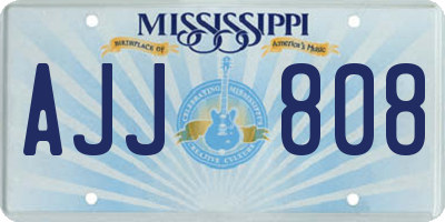 MS license plate AJJ808