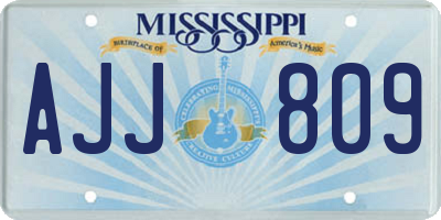 MS license plate AJJ809