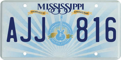MS license plate AJJ816