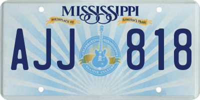 MS license plate AJJ818