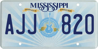 MS license plate AJJ820