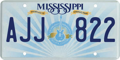 MS license plate AJJ822
