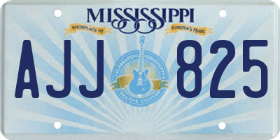 MS license plate AJJ825