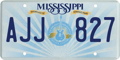 MS license plate AJJ827