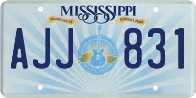 MS license plate AJJ831